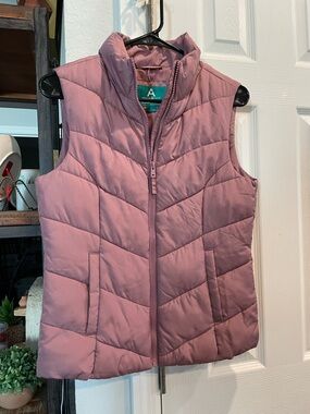 Aeropostale Full zip Mauve Relaxed Down Puffer Vest Jacket w pockets Women’s SM